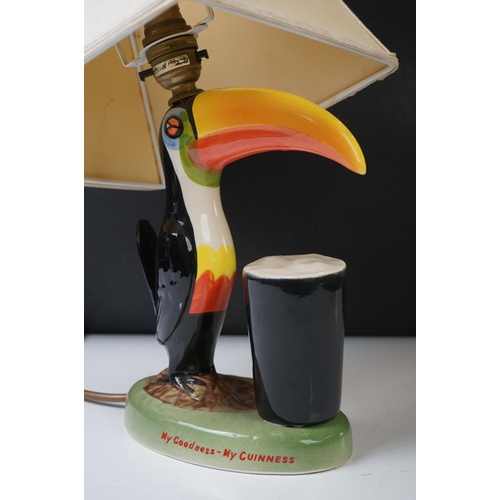 20 - Advertising - Carlton ware Guinness Toucan Ceramic Table Lamp, motto reads ' My Goodness - My Guinne... 