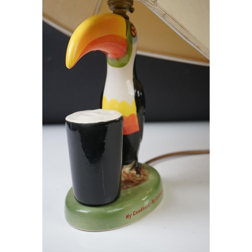 20 - Advertising - Carlton ware Guinness Toucan Ceramic Table Lamp, motto reads ' My Goodness - My Guinne... 