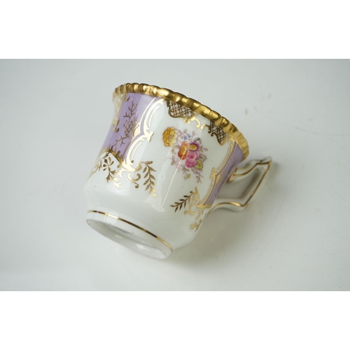 29 - Coalport  ' Lilac Batwing ' pattern teacup & saucer, pattern no. 3517 (saucer diameter 14cm)