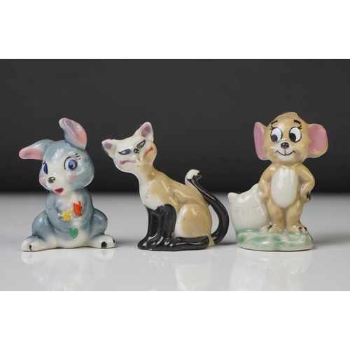 55 - Ten Wade Porcelain Disney animal figures, together with a Wade Tom & Jerry figure, 2 x Royal Doulton... 