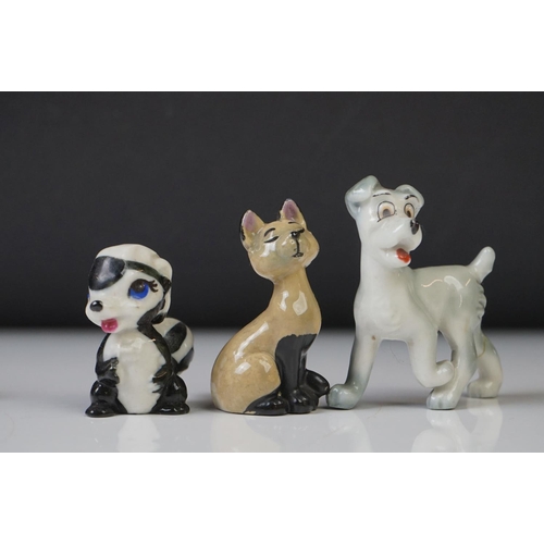 55 - Ten Wade Porcelain Disney animal figures, together with a Wade Tom & Jerry figure, 2 x Royal Doulton... 