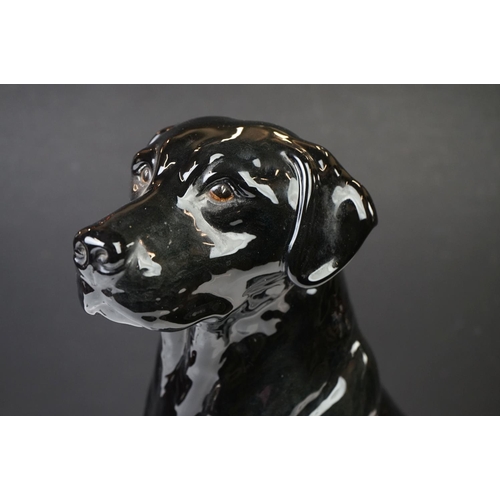 7 - Beswick Fireside Seated Black Labrador, gloss finish, model no. 2314 (33.5cm high), plus a Beswick C... 