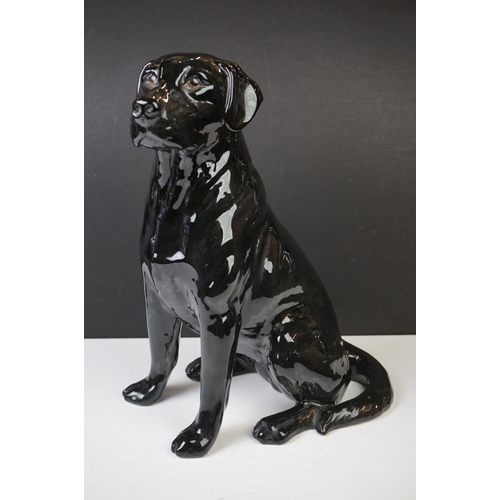 7 - Beswick Fireside Seated Black Labrador, gloss finish, model no. 2314 (33.5cm high), plus a Beswick C... 