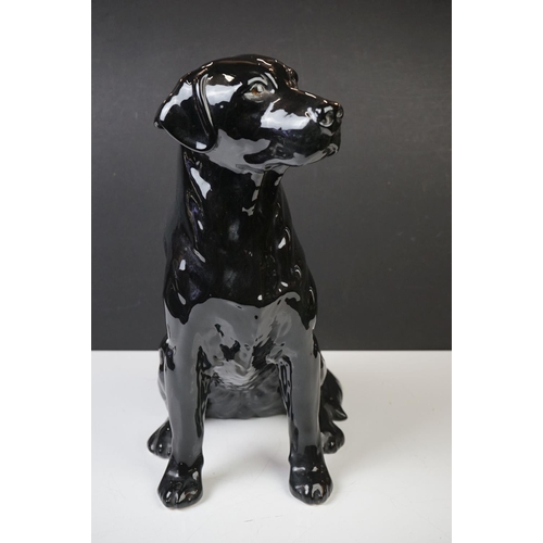 7 - Beswick Fireside Seated Black Labrador, gloss finish, model no. 2314 (33.5cm high), plus a Beswick C... 