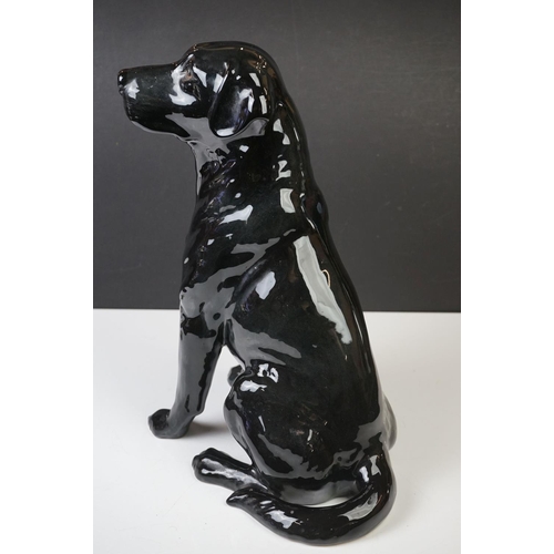 7 - Beswick Fireside Seated Black Labrador, gloss finish, model no. 2314 (33.5cm high), plus a Beswick C... 