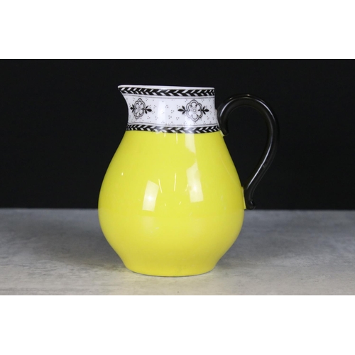 124 - Early 20th century Royal Worcester Black and Yellow part Tea Service comprising Milk Jug, Sugar Bowl... 