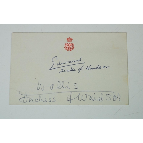 347 - A Edward Duke of Windsor and Wallis Simpson autograph together with Black & White photograph.