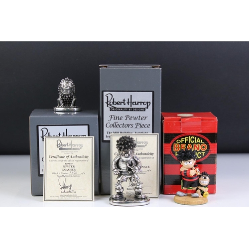 106 - Robert Harrop - Two boxed ' Beano Dandy Collection ' Fine Pewter Collector's Pieces, to include BDPE... 