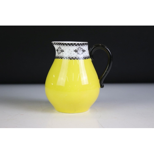 124 - Early 20th century Royal Worcester Black and Yellow part Tea Service comprising Milk Jug, Sugar Bowl... 