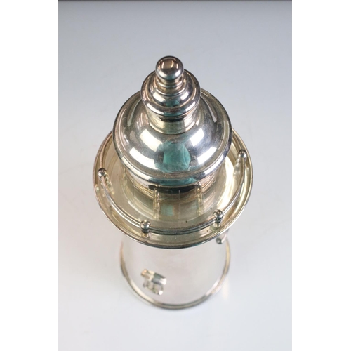 143 - Large silver plated lighthouse cocktail shaker