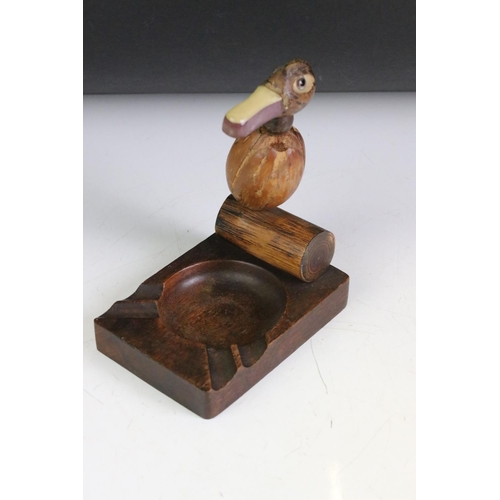 150 - Henry Howell for Dunhill, Art Deco YZ  Nut Bird Ashtray, with Dunhill sticker to base, 10cm high tog... 