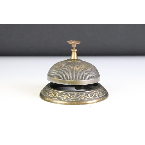 153 - Victorian style Brass Desk Bell, 10cm diameter