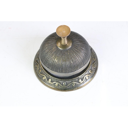 153 - Victorian style Brass Desk Bell, 10cm diameter