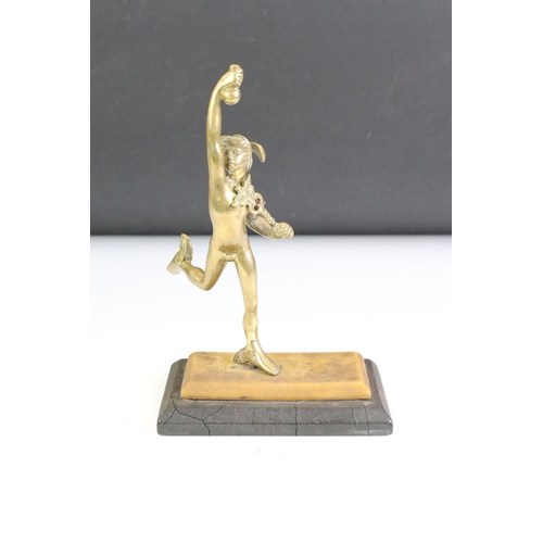 157 - Bronze Sculpture of Two Football Players, 22cm high