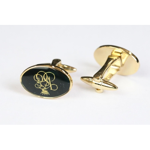 224 - Boxed 22ct gold plated Orient Express cufflink set