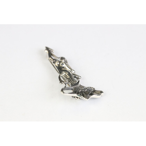 237 - Silver Art Nouveau style figural brooch