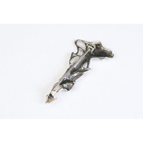 237 - Silver Art Nouveau style figural brooch