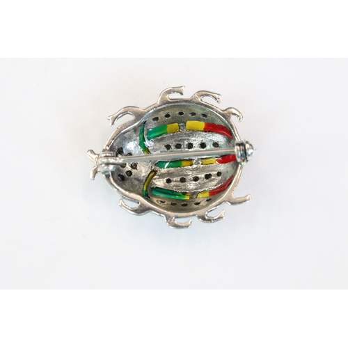 242 - Silver and enamel set ladybird brooch