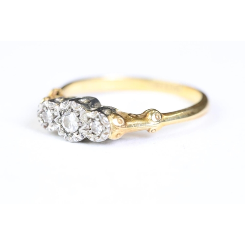 246 - A ladies 18ct gold and diamond ring together with an eternity ring.