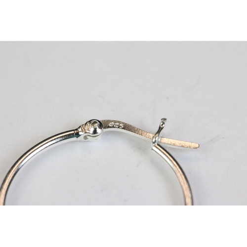 257 - Two pairs of silver hoop earrings