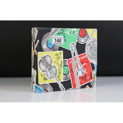 140 - Original 1960's Vinyl Wallet Record Case with colourful cover decorated with images of musical instr... 