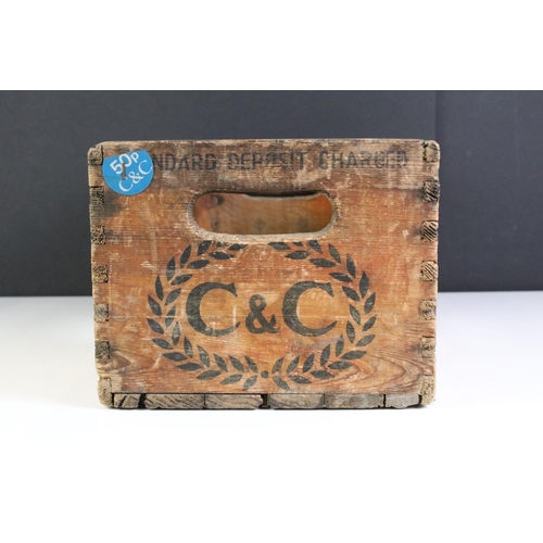 175 - Mid century Irish Wooden Bottle Crate stamped ' Cantrell & Cochrane ', 47cm long