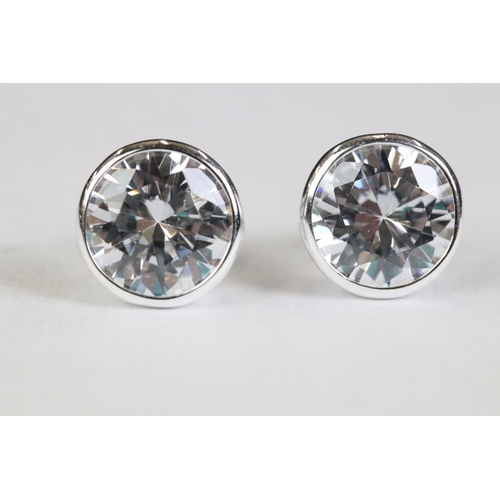 268 - Pair of silver and CZ stud earrings