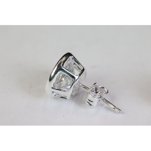 268 - Pair of silver and CZ stud earrings