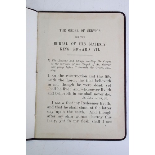 365 - Bound booklet for The Order Of Service For The Burial Of His Majesty King Edward VII at Chapel Of St... 