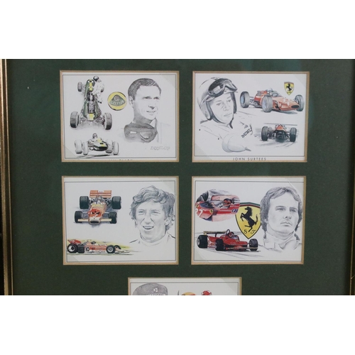 368 - Motorsport - Collection of programmes, magazines, cigarette cards, framed prints, calendar etc