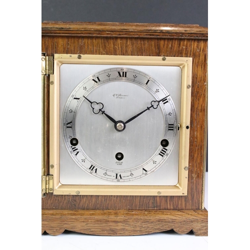 387 - A mid 20th century J.W. Benson of London mantle clock.