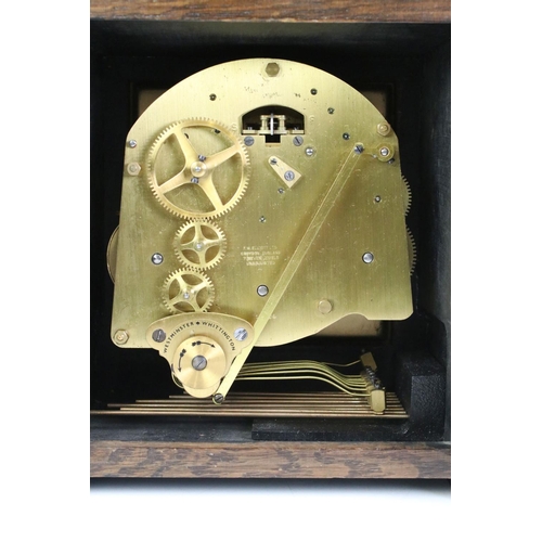 387 - A mid 20th century J.W. Benson of London mantle clock.