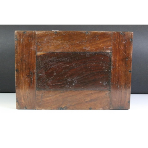 395 - A small group of mixed collectables to include a wooden serving tray with inlayed decoration, brassw... 