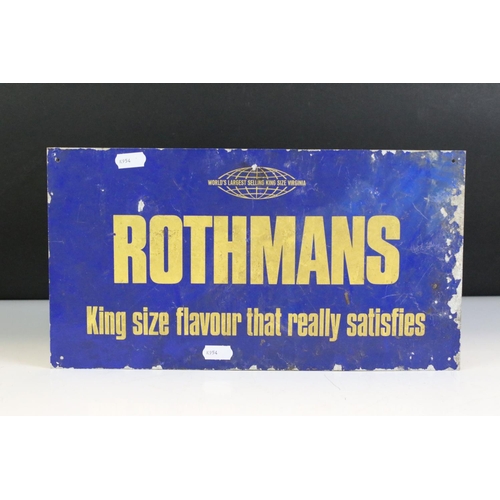 403 - A group of three vintage signs to include Rothmans cigarettes, No Smoking and a hand painted Bugs Bu... 