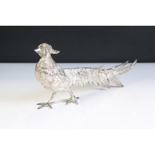 404 - Arthur Price silver plated canteen of cutlery together with two silver plated pheasants and a quanti... 