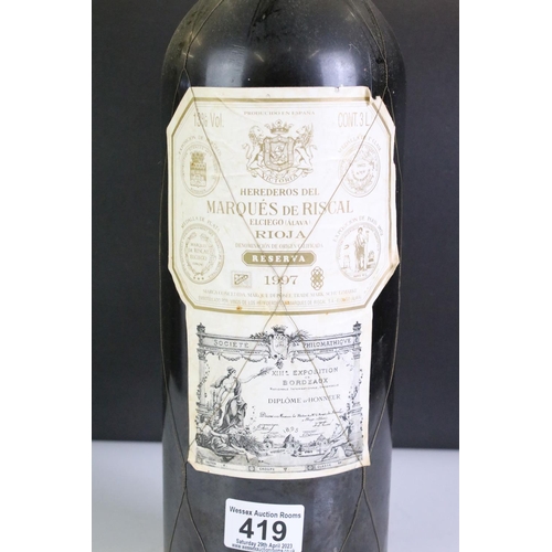 419 - A large 3 Litre bottle of Marques De Riscal Rioja Reserva 1997.