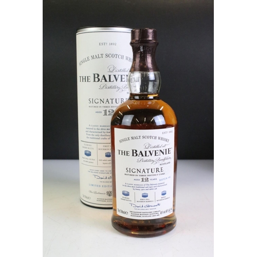 424 - A bottle of The Balvenie signature 12 year old single malt whisky together with a Royal Lochnagar 12... 