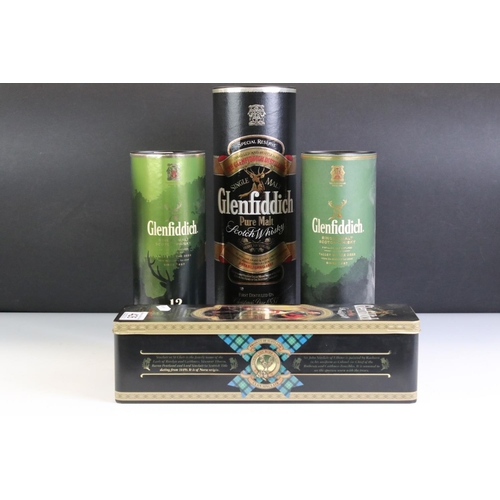 426 - A collection of four boxed bottles of Glenfiddich whisky.