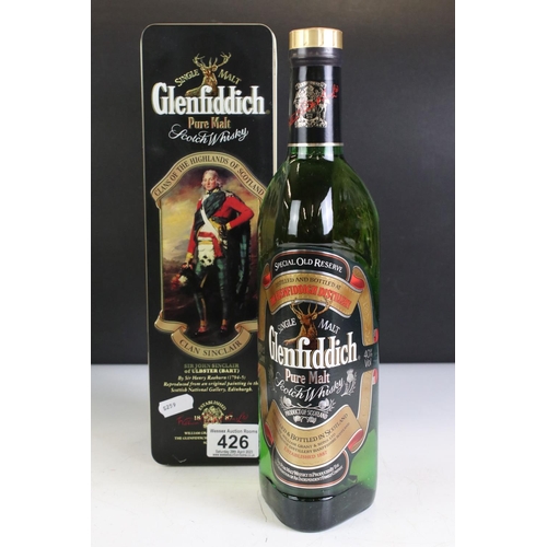 426 - A collection of four boxed bottles of Glenfiddich whisky.