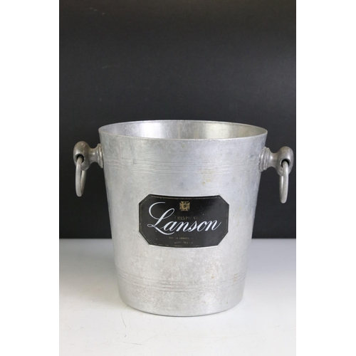 438 - French Metal ' Lanson Champagne ' Ice Bucket together with Viner's Stainless Steel Circular Cocktail... 