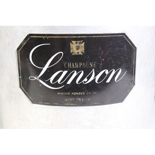 438 - French Metal ' Lanson Champagne ' Ice Bucket together with Viner's Stainless Steel Circular Cocktail... 