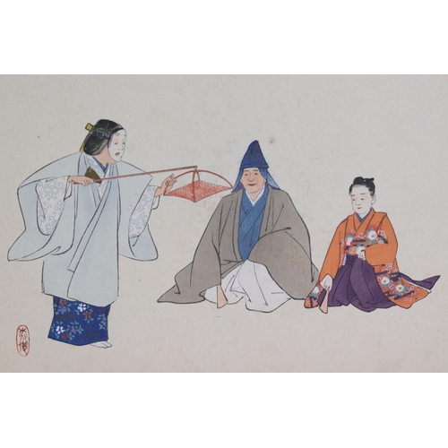 467 - Set of five Japanese signed prints of actors of the Nogaku Theatre