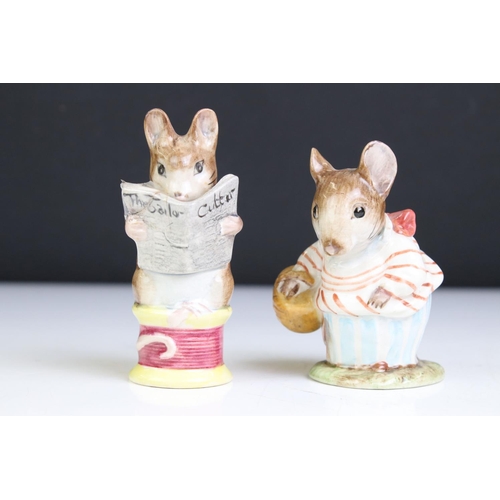 90 - Five Beswick Beatrix Potter Figures (Mrs Tittlemouse, Tailor of Gloucester, Mrs Benjamin Bunny, Litt... 