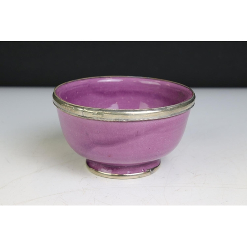 91 - Clarice Cliff Moulded Water Lily Bowl, 21cm long together with a Poole Pottery Shallow Bowl decorate... 