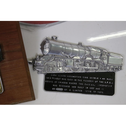 443 - Great Western Railways / GWR interest - two Mounted Metal Plaques presented employee Jack Perry  tog... 