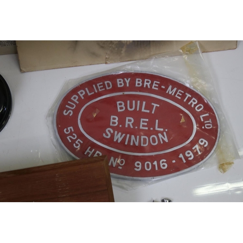 443 - Great Western Railways / GWR interest - two Mounted Metal Plaques presented employee Jack Perry  tog... 