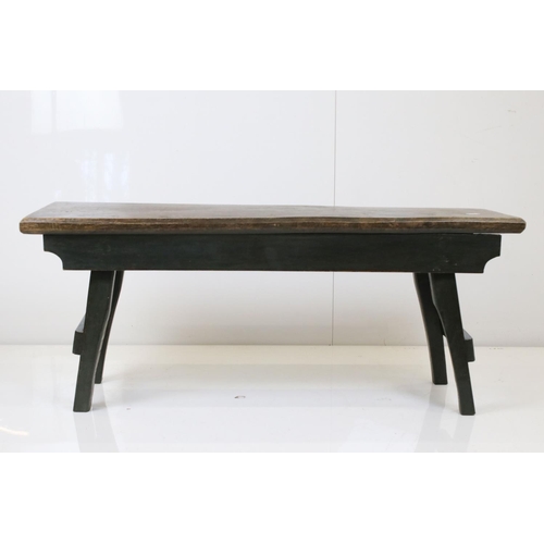 566 - Rustic heavy oak window bench, 105cm long x 44cm high