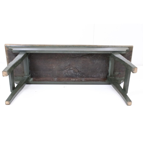 566 - Rustic heavy oak window bench, 105cm long x 44cm high