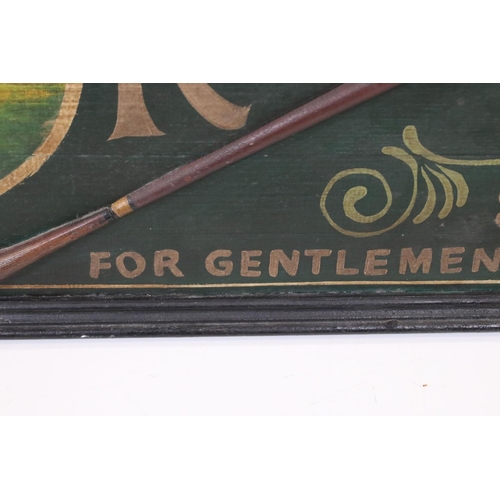 473 - Painted Wooden Relief Reproduction Advertising Sign ' Hawkes & Sons Golfing Requisites for Gentlemen... 