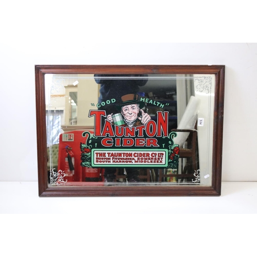 534 - Two Framed ' Taunton Cider ' Advertising Mirrors, largest 89cm x 64cm together with Two Ushers Beers... 